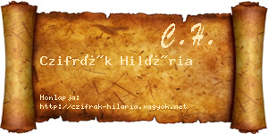 Czifrák Hilária névjegykártya